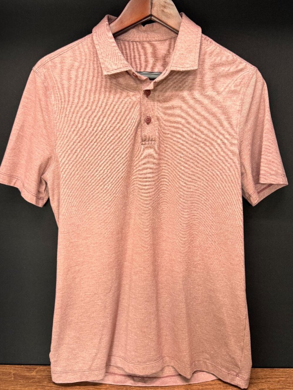 Lululemon Heathered Red Performance Polo Shirt Medium
